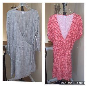 2 New Old Navy Wrap Dresses Sz XL